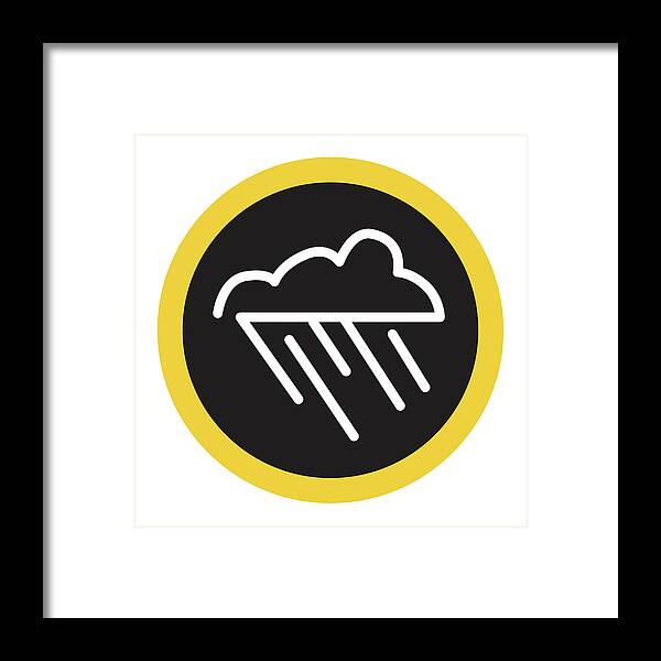 Badge Framed Print featuring the drawing Rain Cloud by CSA Images