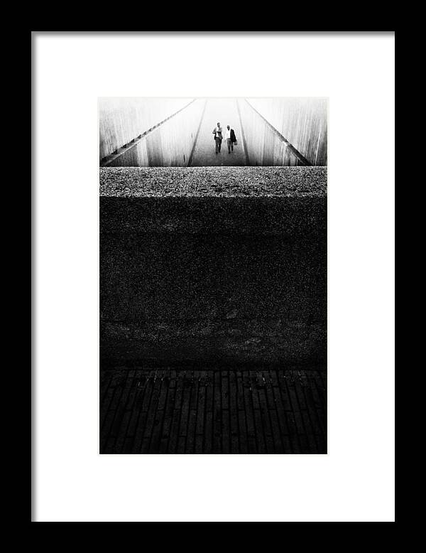 Walking Framed Print featuring the photograph Rain Man by Laura Mexia