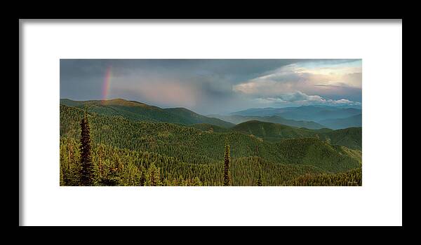 Idaho Scenics Framed Print featuring the photograph Rainbow from the Lolo Trail by Leland D Howard