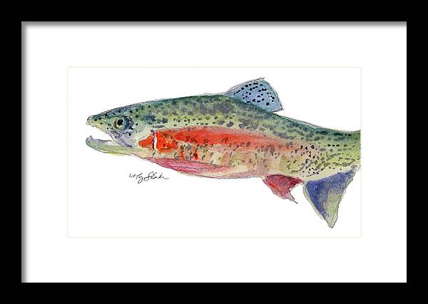 Fish Framed Print featuring the painting Rainbow by Mary Benke