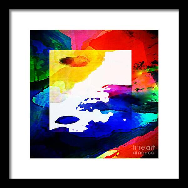 Rainbow Framed Print featuring the digital art Rainbow of Color Abstract Artwork by Delynn Addams for Home Decor by Delynn Addams