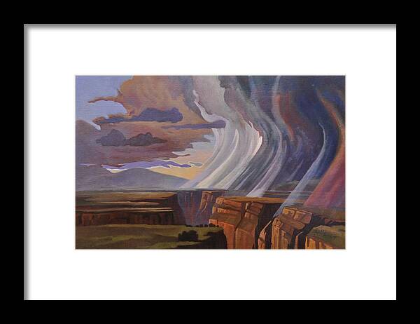 Taos Framed Print featuring the painting Rainbow of Rain by Art West
