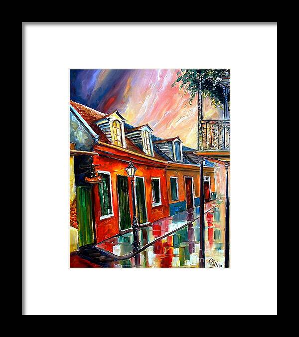 New Orleans Framed Print featuring the painting Rainy Day on Toulouse Street by Diane Millsap