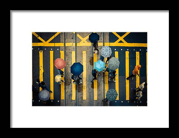 Street Framed Print featuring the photograph Rainy by Donny
