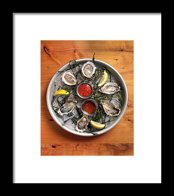 Oyster Framed Print featuring the photograph Raw Oyster Platter by Lara Hata