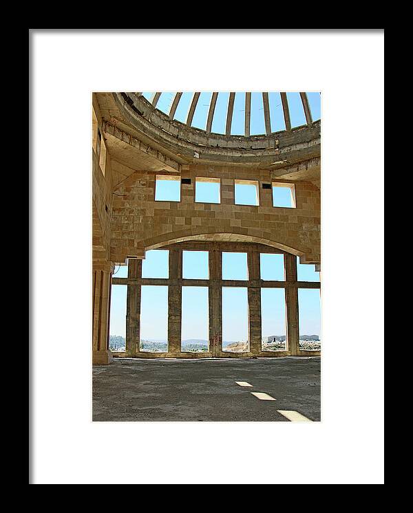 Arches Framed Print featuring the photograph Rawabi City Three Shadows by Munir Alawi