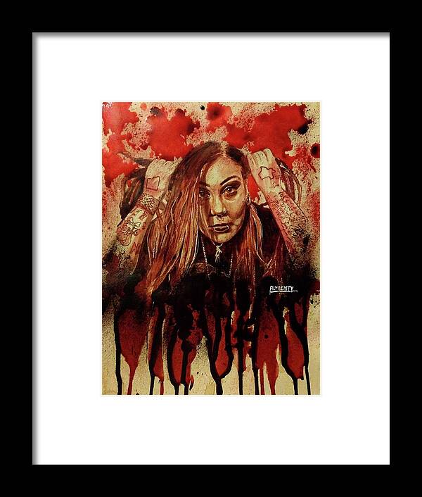 Ryan Almighty Framed Print featuring the painting RAZAKEL port fresh blood by Ryan Almighty