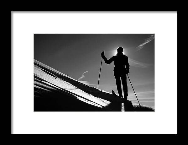 Ski Pole Framed Print featuring the photograph Ready For Downhill by Askiphoto By Bent Inge Ask