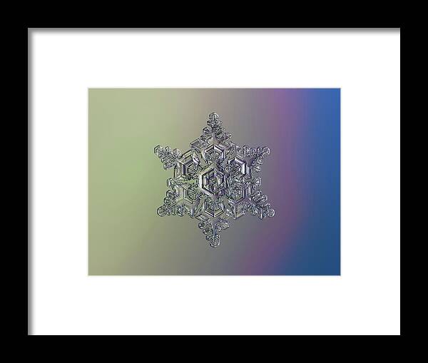 Snowflake Framed Print featuring the photograph Real snowflake - 05-Feb-2018 - 15 alt by Alexey Kljatov