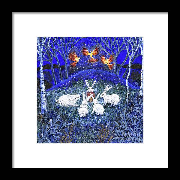 Firebirds Framed Print featuring the painting Rebirth of the Firebirds by Lise Winne