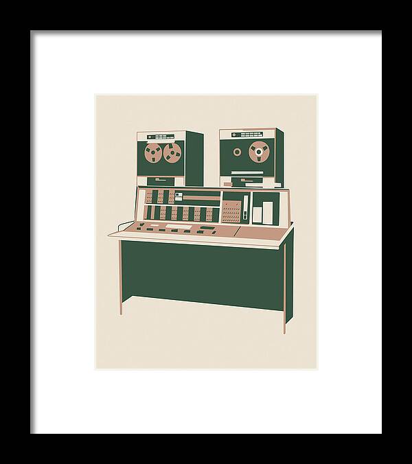 Apparatus Framed Print featuring the drawing Recording Equipment by CSA Images