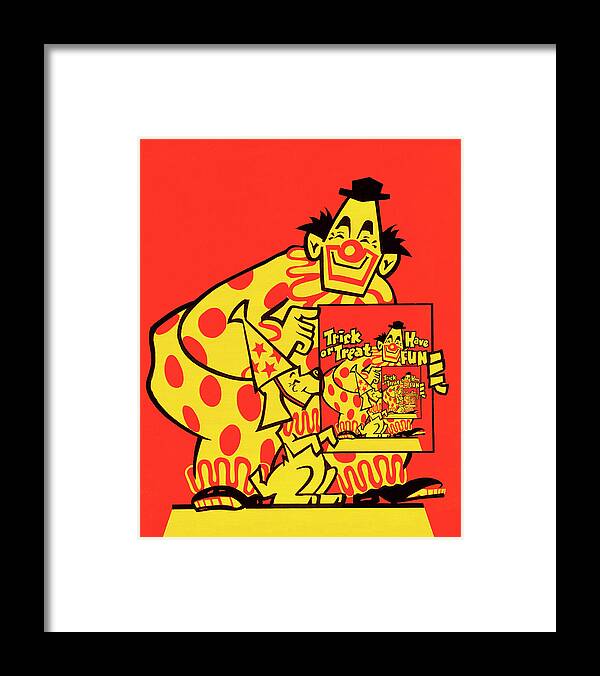 Campy Framed Print featuring the drawing Recursive clown by CSA Images
