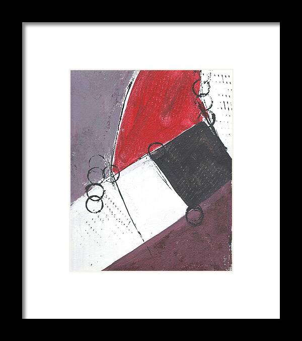 Abstract Framed Print featuring the painting Red and Black Study 1 by Christine Chin-Fook