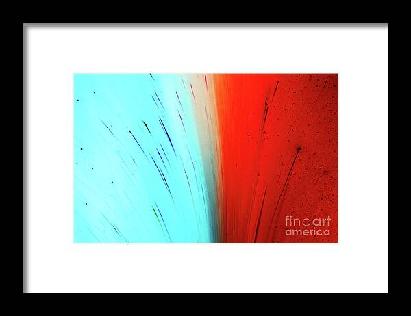 California Framed Print featuring the photograph Red And Blue Dyes Exploding In Liquid by Mimi Haddon