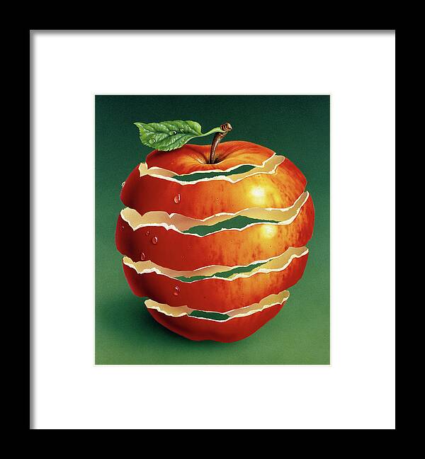 Apple Framed Print featuring the painting Red Apple by Harro Maass