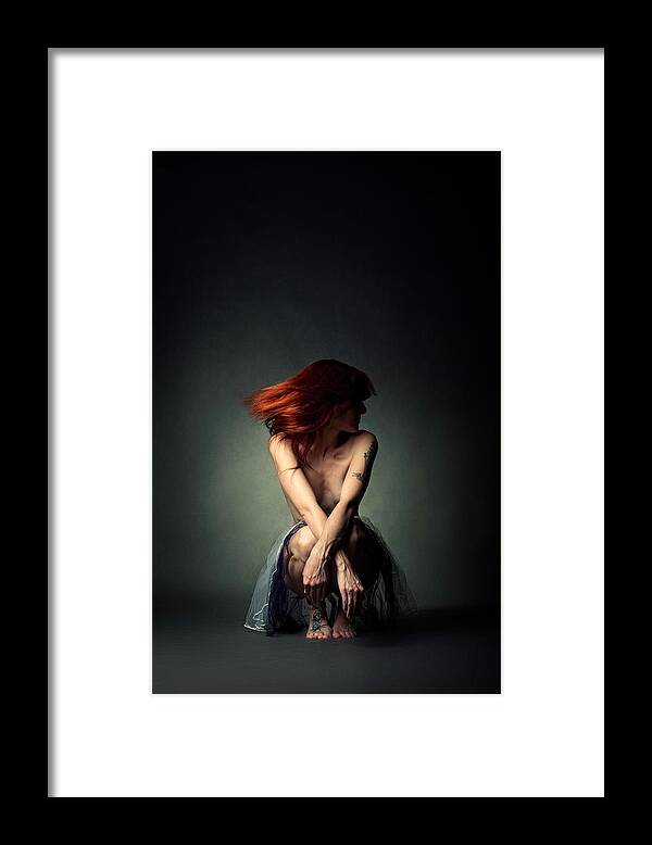 Female Framed Print featuring the photograph Red by Balzs Bokor