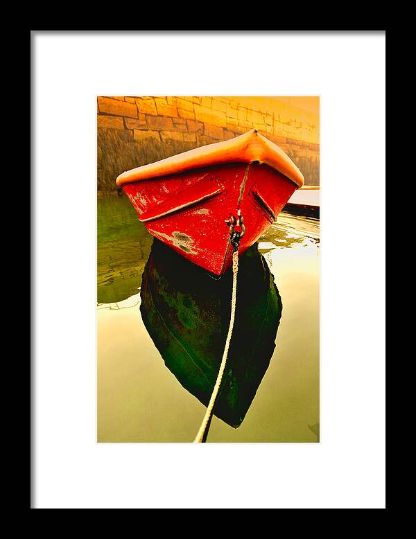 Boat Framed Print featuring the photograph Red Boat by Tom Gresham