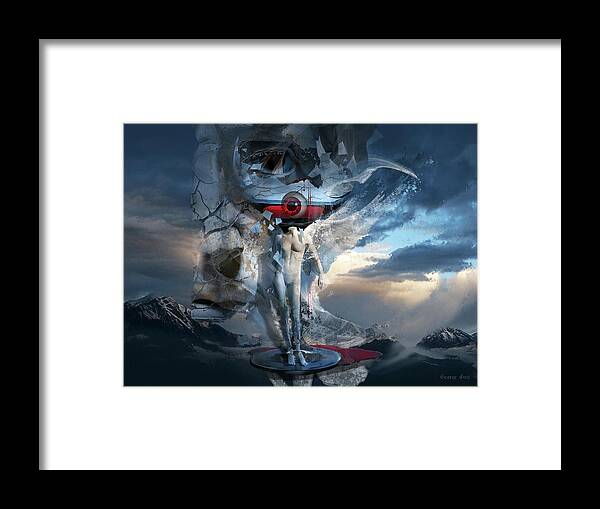 Angel Framed Print featuring the digital art Red Eye of Despair or Romantic Jealousy Desolation by George Grie