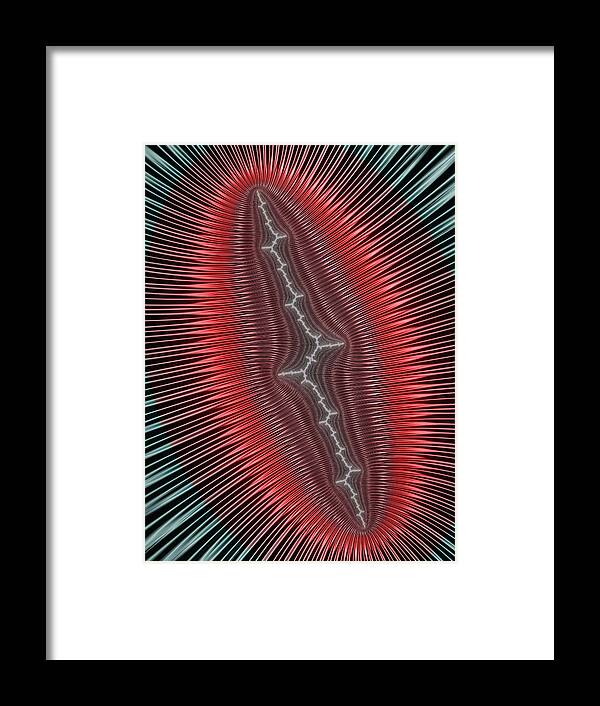 Fractal Framed Print featuring the digital art Red Fractal trippy and powerful by Matthias Hauser