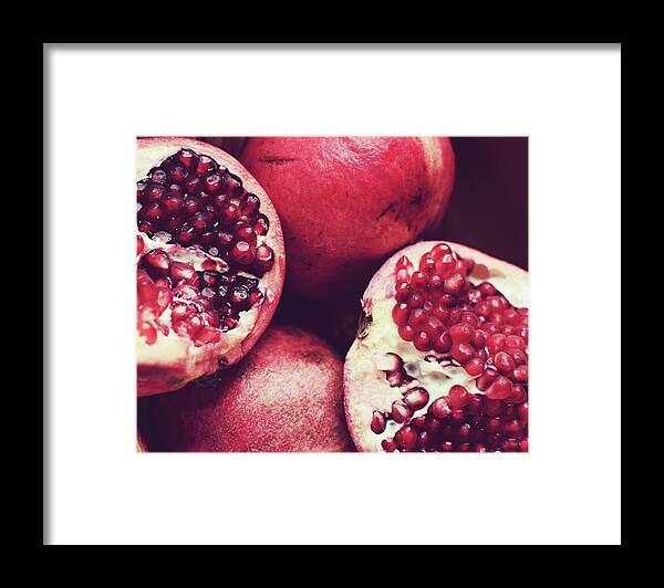 Pomegranate Framed Print featuring the photograph Red Gems by Lupen Grainne