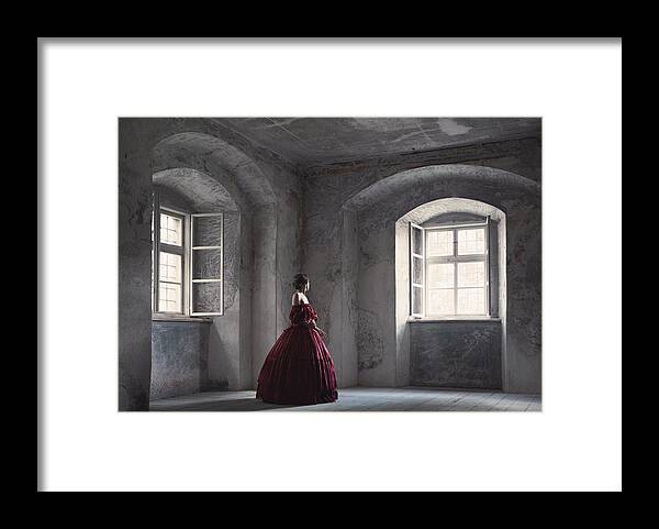 Castle Framed Print featuring the photograph Red Gown by Magdalena Russocka