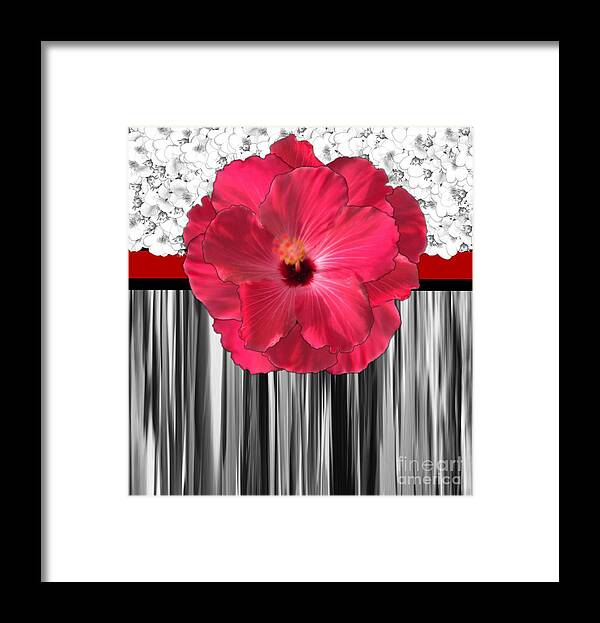 Pink Framed Print featuring the digital art Pink, Lily Motif by Delynn Addams