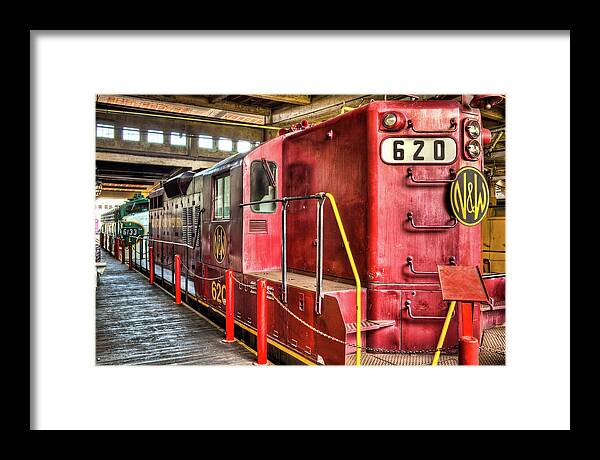 Trains Framed Print featuring the photograph Red Locomotive Train by Dan Carmichael