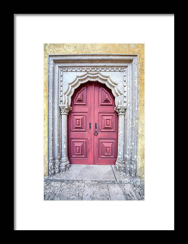 Door Framed Print featuring the photograph Red Medieval Door by David Letts