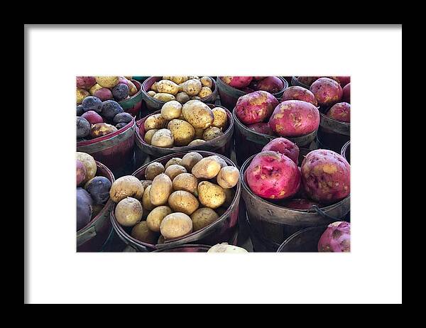 Freshness Framed Print featuring the photograph Red, Purple, and Yellow Potatoes by Jori Reijonen