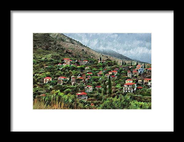 Mountain Framed Print featuring the photograph Red Roofs on the Hill by Aleksander Rotner