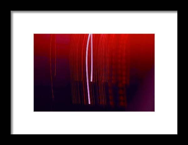 Photo Illustration Framed Print featuring the photograph Red Silk Light Play by Debra Grace Addison