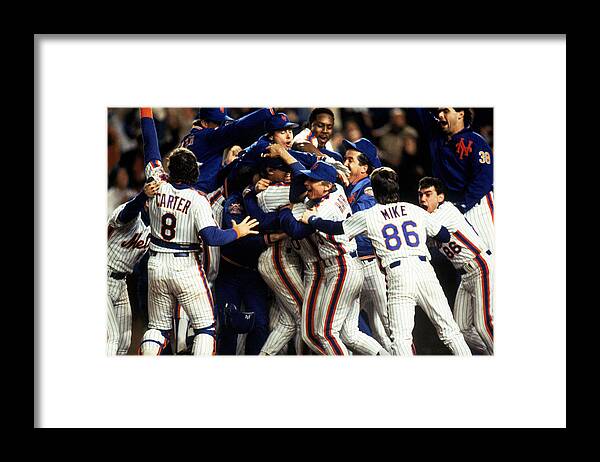 1980-1989 Framed Print featuring the photograph Red Sox V Mets by T.g. Higgins