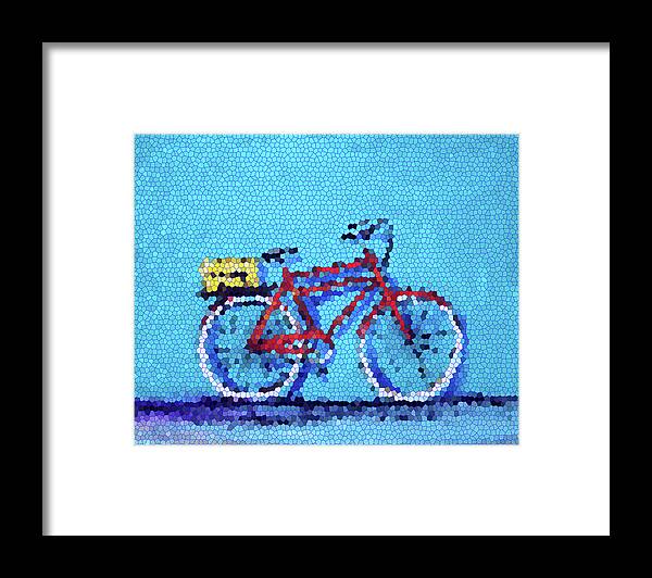 Bike Framed Print featuring the painting Red Summer Bike by Katy Hawk