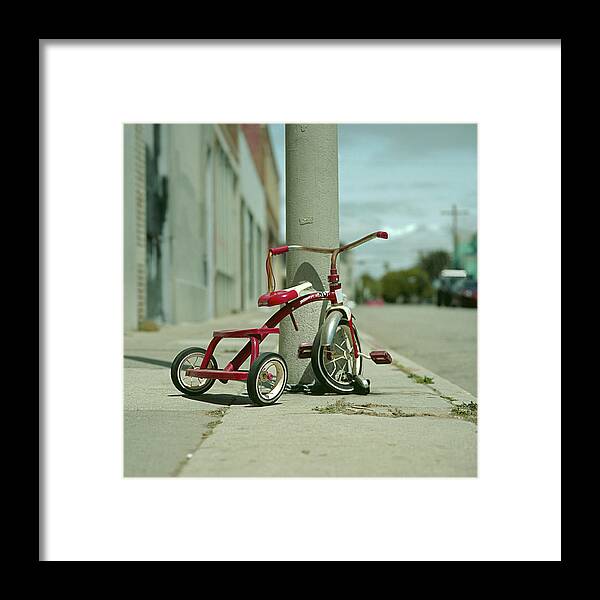 Pole Framed Print featuring the photograph Red Tricycle by Eyetwist / Kevin Balluff
