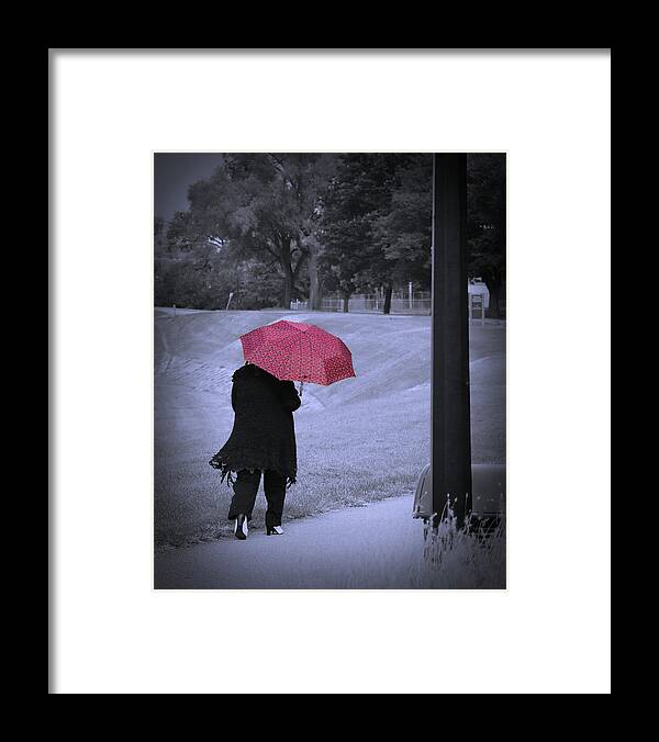  Framed Print featuring the photograph Red Umbrella by Jack Wilson