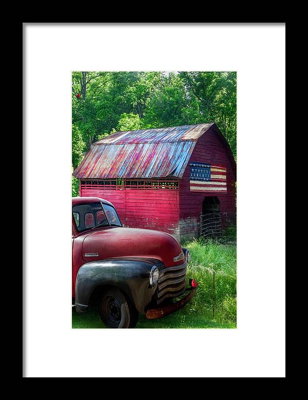American Framed Print featuring the photograph Reds in the Country II by Debra and Dave Vanderlaan