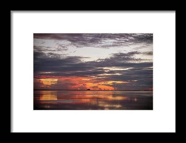 Clouds Framed Print featuring the photograph Reflected Sunset by Joe Leone