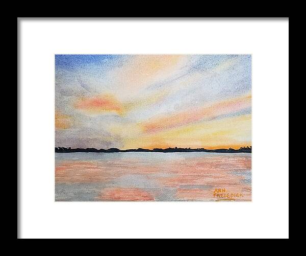 Mullet Lake Framed Print featuring the painting Regan Sunset by Ann Frederick