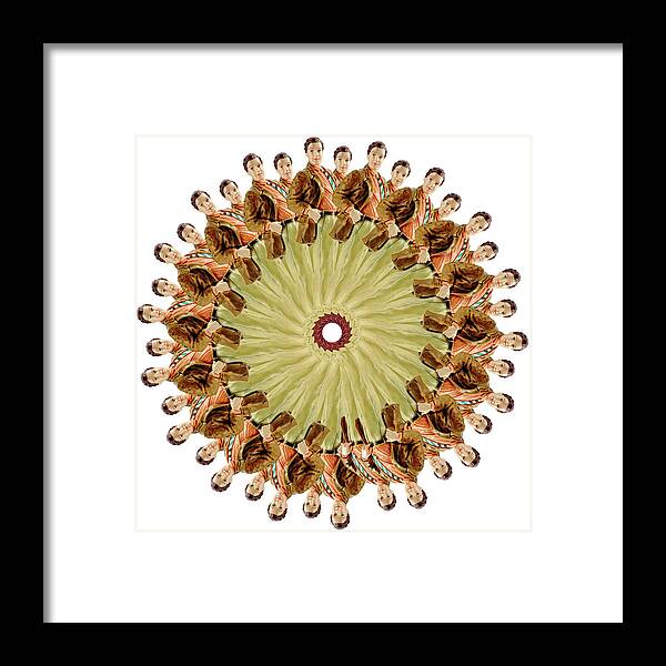 Adult Framed Print featuring the drawing Repeat Pattern of Men by CSA Images