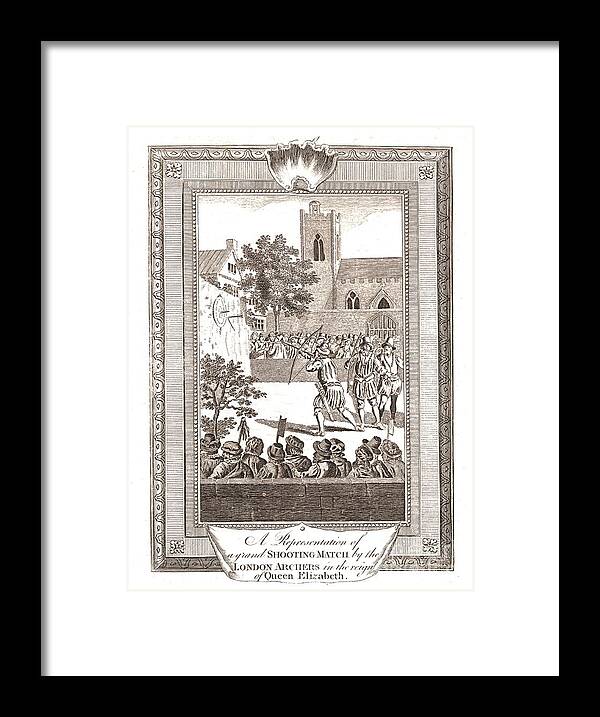 Engraving Framed Print featuring the drawing Representations Of The Shooting Match by Print Collector