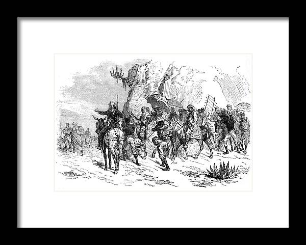 Engraving Framed Print featuring the drawing Return Of The Abyssinian Captives by Print Collector