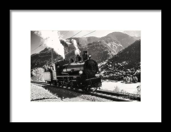 Steam Framed Print featuring the photograph RhB No.107 'Albula' by Steve Ember