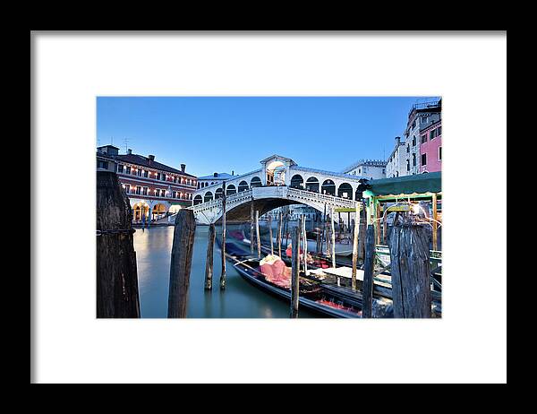 Arch Framed Print featuring the photograph Rialto Bridge by Ropelato Photography; Earthscapes