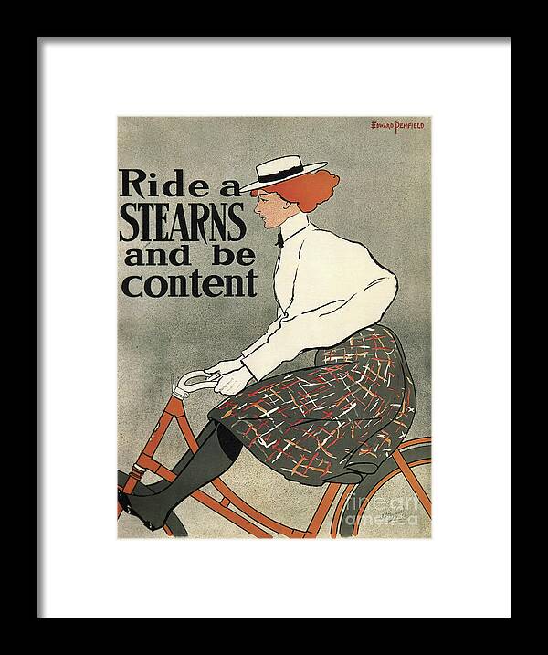 Marketing Framed Print featuring the drawing Ride A Stearns, 1896. From A Private by Heritage Images