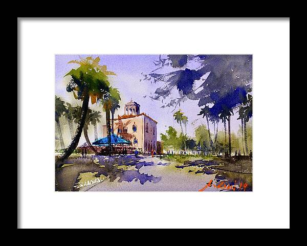 Landscape Framed Print featuring the painting Ringling Museum of Art by Max Good