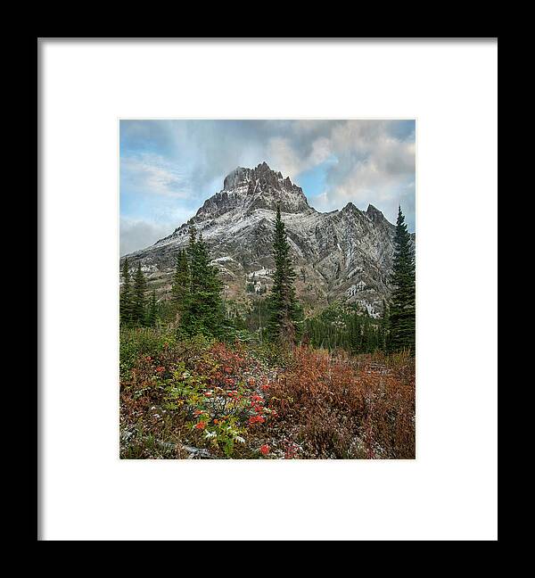00575365 Framed Print featuring the photograph Rising Wolf Mountain, Glacier National by Tim Fitzharris