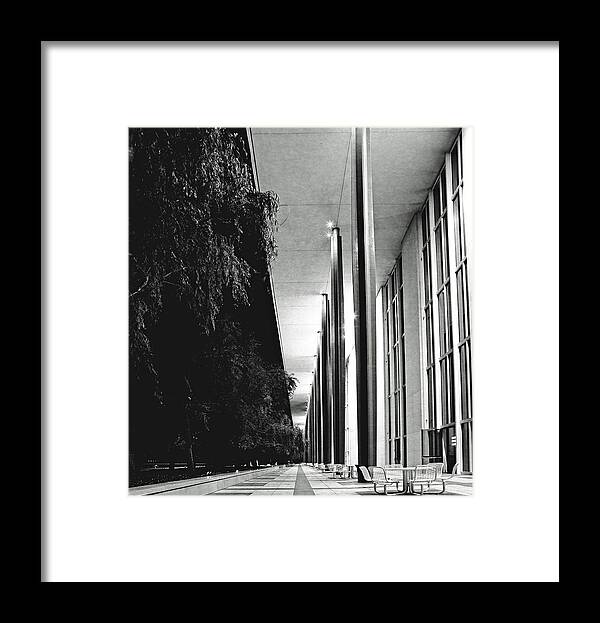 Fine Art Framed Print featuring the photograph River Terrace, Kennedy Center by Steve Ember