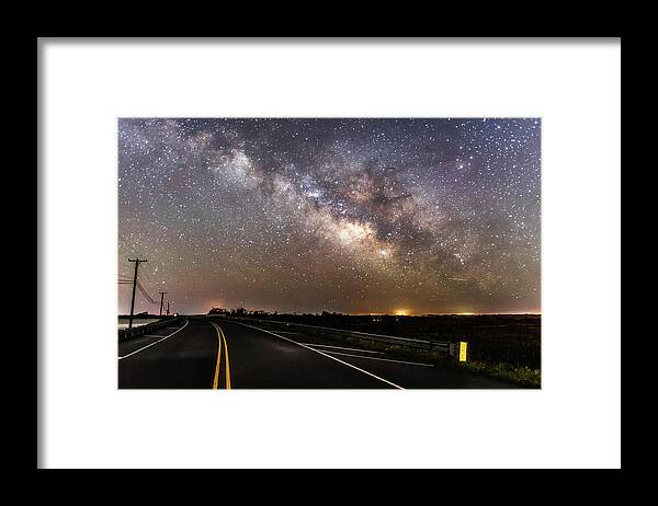 Milky Way Framed Print featuring the photograph Road to Milky Way by Russell Pugh