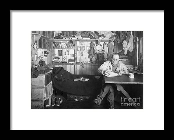 People Framed Print featuring the photograph Robert Scott In His Den by Bettmann
