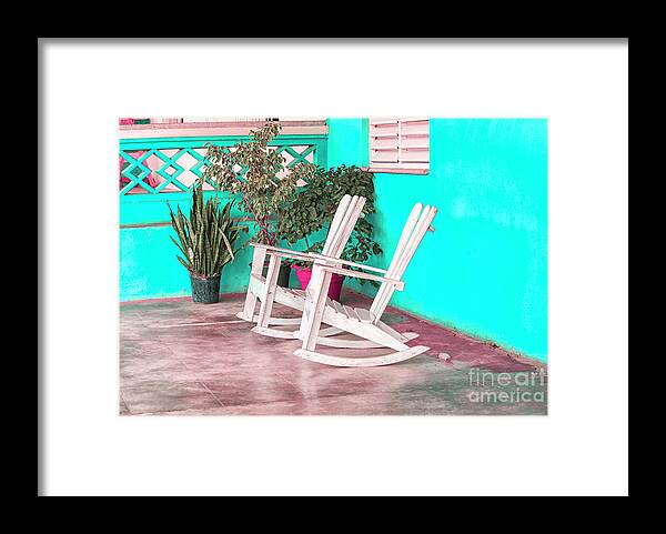 Antique Framed Print featuring the photograph Rocking chairs by Patricia Hofmeester